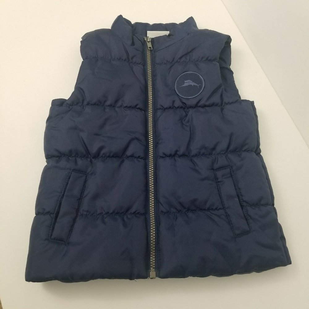 Tommy Bahama Boys Puffer Vest Blue Full Zip
